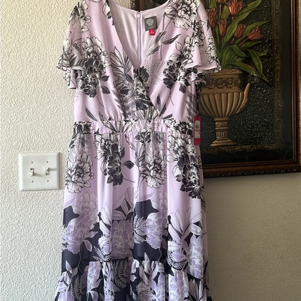 Vince Camuto Black and White Flutter Sleeve Sundress - Picture 3 of 3
